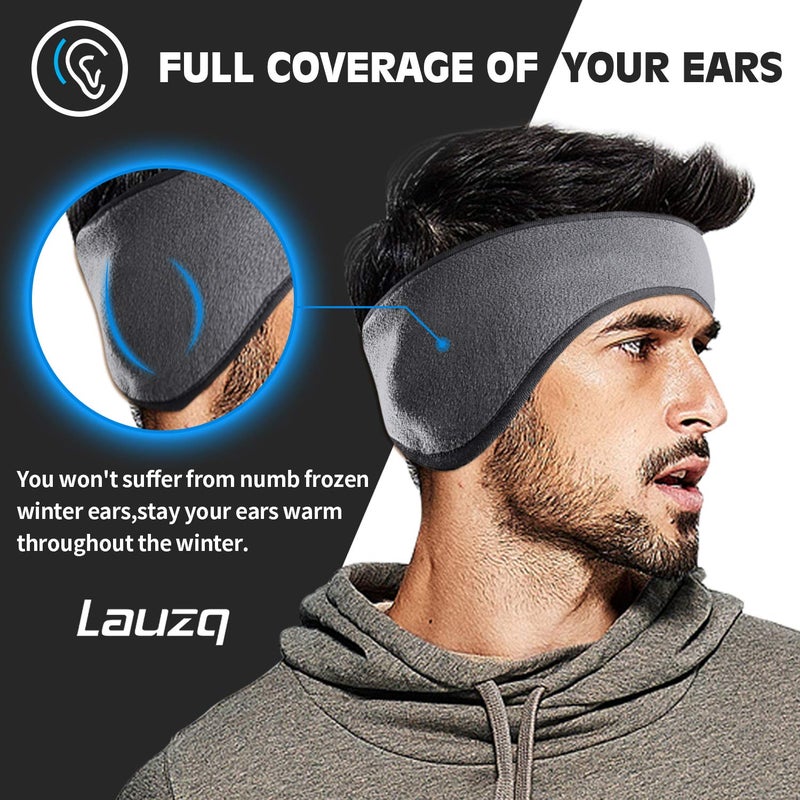 Lauzq Winter Fleece Ear Warmers Muffs Headband for Men Women Kids Ski Running Cycling - Image 3